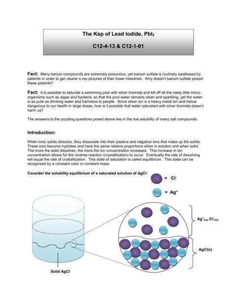 ksp of lead iodide lab calculations