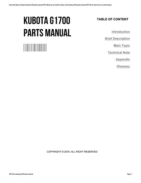 Read Kubota G1700 Parts Manual Wanfanore 