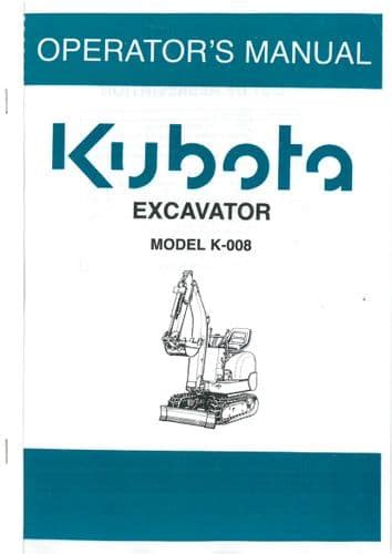 Full Download Kubota K008 Operators Manual 