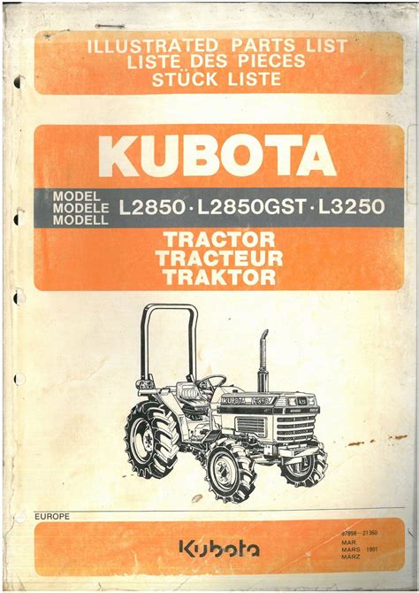 Read Kubota L3250 Parts Manual 