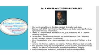 kumaravadivelu biography definition