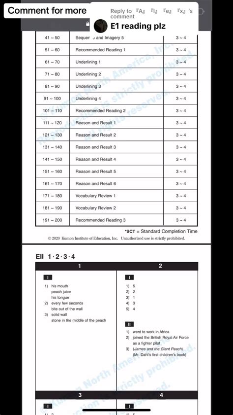 kumon answers level e1