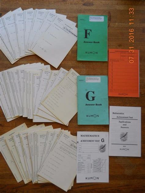 Kumon Math F Answer Book