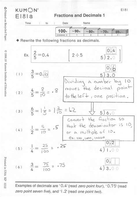 Read Kumon Answers Level I 