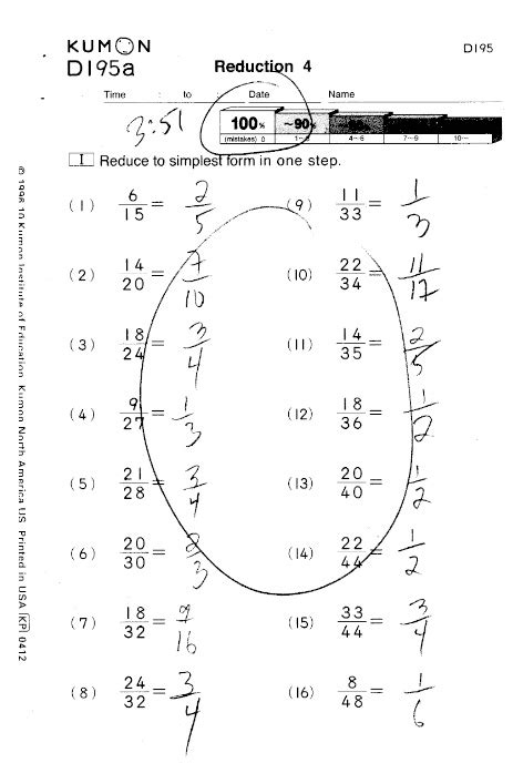 Read Kumon Level E Math Answer Book 