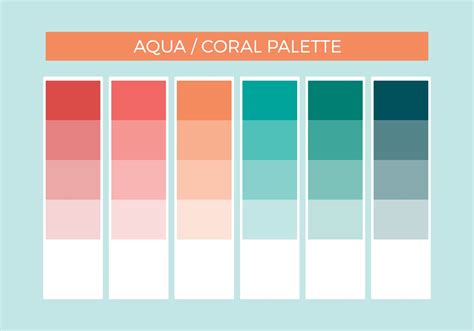 Kumpulan Warna  Free Aqua Coral Vector Palette 115551 Vector Art - Kumpulan Warna