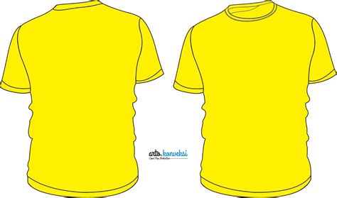 Kuning Desain Kaos Polos Putih Lengan Panjang Depan Kaos Berkerah Lengan Panjang - Kaos Berkerah Lengan Panjang