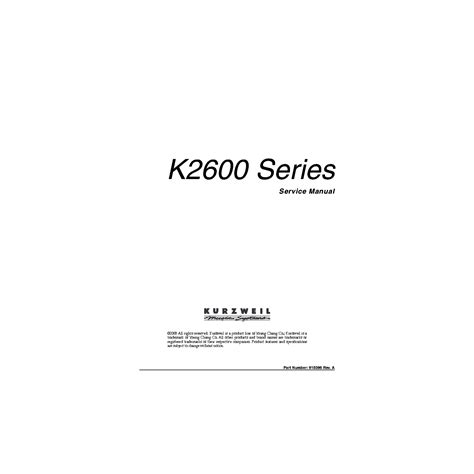 Read Online Kurzweil K2600 Service Manual 