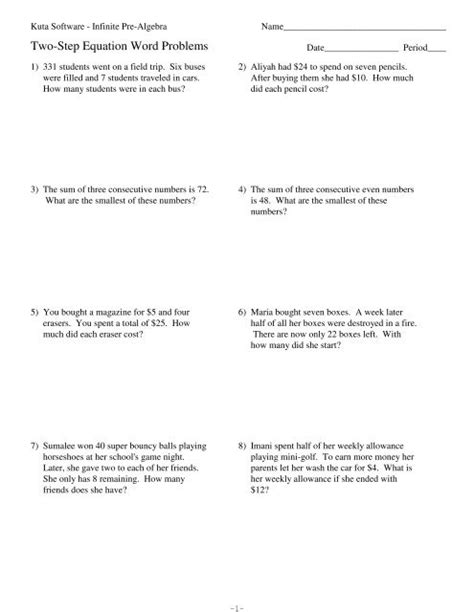 Kuta Quadratic Word Problems