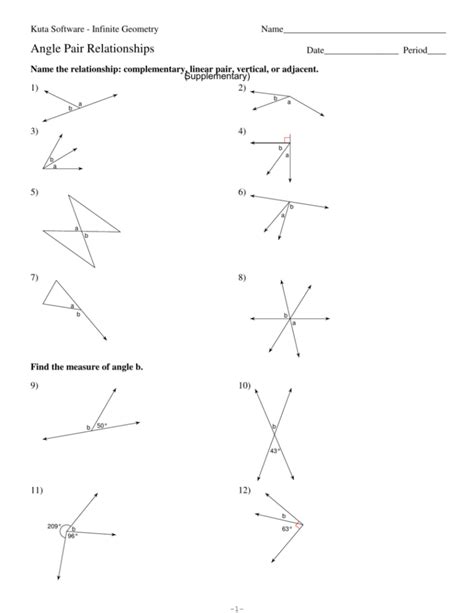 Kuta Software Complementary And Supplementary Angles