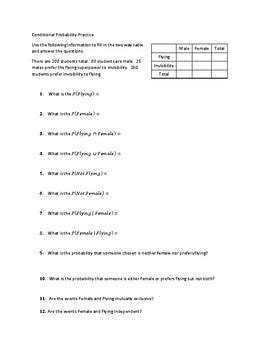 Kuta Software Conditional Probability