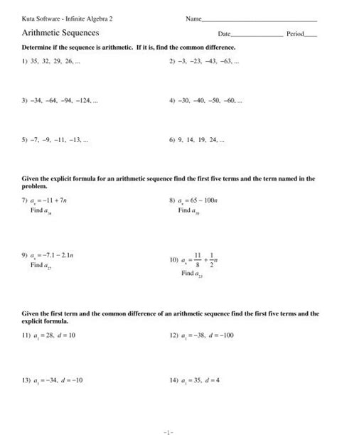 kuta software explicit and recursive answers