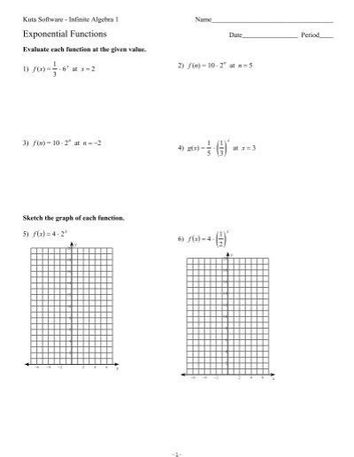Kuta Software Exponential Functions Answers