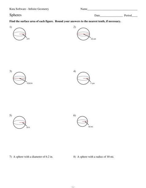 Kuta Software Infinite Geometry Spheres Answers