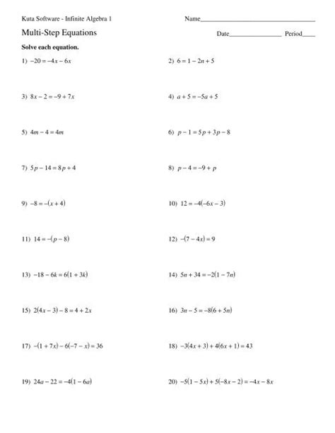 Kuta Software Multi Answer