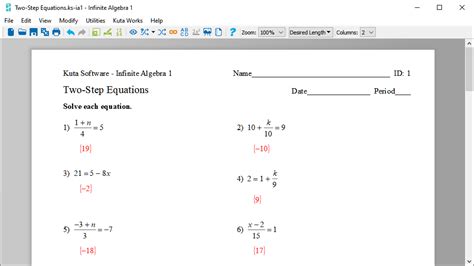 Kuta Software Pre Calculus Answers