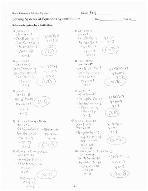 Kuta Software Systems Equations Answers
