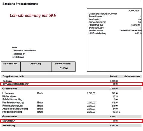 kv bedeutung lohnabrechnung