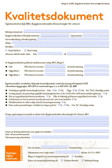 kvalitetsdokument våtrum
