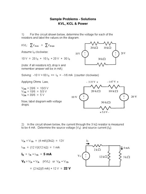 Kvl And Kcl Problems Solutions