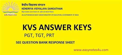 Kvs Answer Key Response Sheet