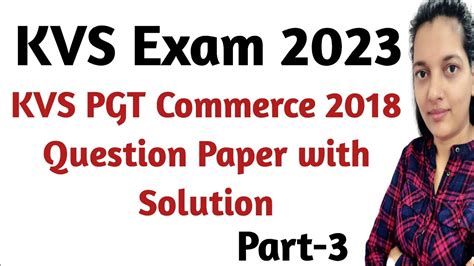 Kvs Pgt Commerce Question Paper Of 2016 17 Exam