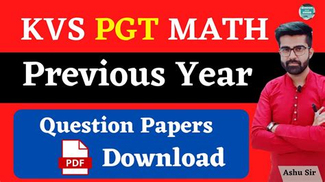 Kvs Pgt Previous Year Question Papers