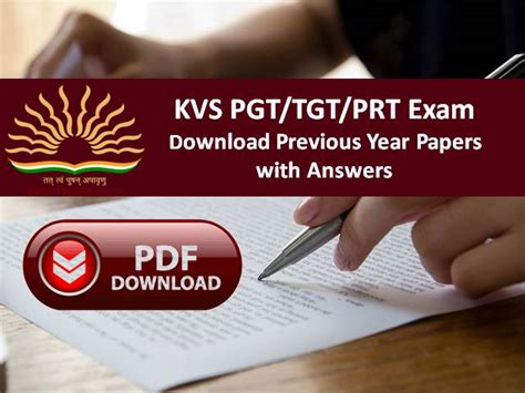 Download Kvs Previous Year Question Papers For Pgt 