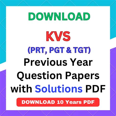 Download Kvs Previous Year Question Papers For Pgt 