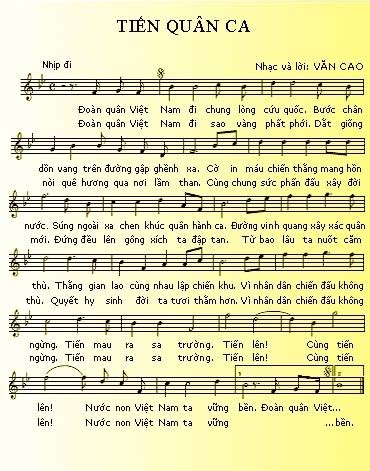 lời quốc ca | Li bi ht Quc Ca Vn Cao