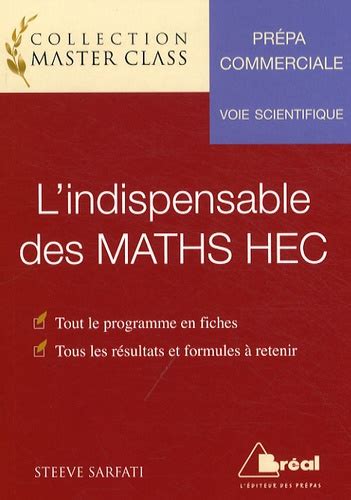 L Indispensable Des Maths Hec Voie A C Conomique