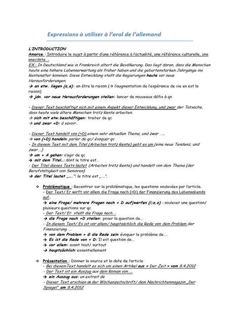 l oral d allemand