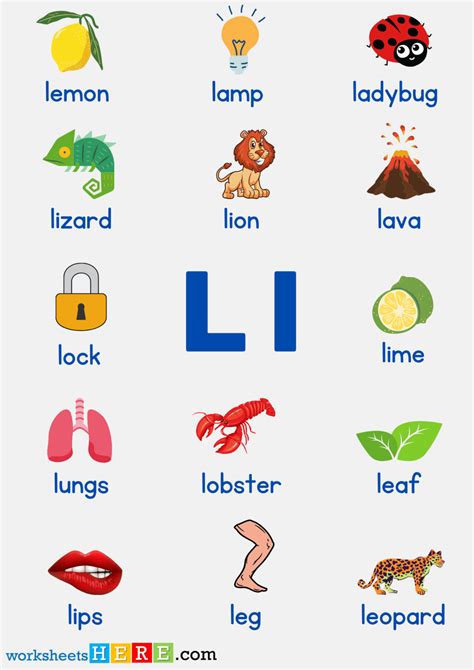 L Words For Kids Complete List Of 4 Preschool Words That Start With L - Preschool Words That Start With L