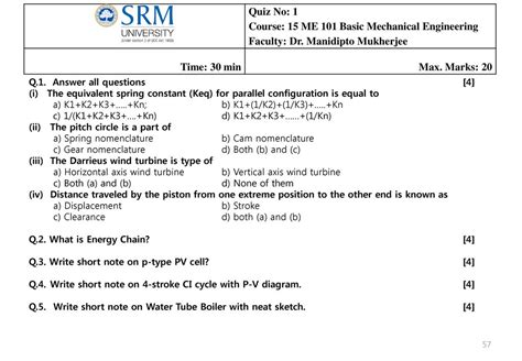 Full Download L T P C 15Me101 Basic Mechanical Engineering 2 0 0 2 