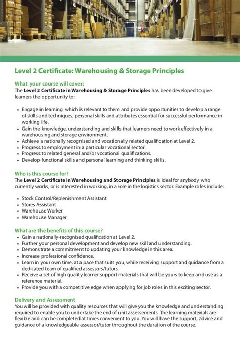 Full Download L2 Cert Warehousing Storage Principles Qualification 