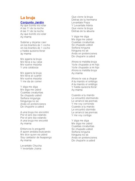 La Bruja Letra