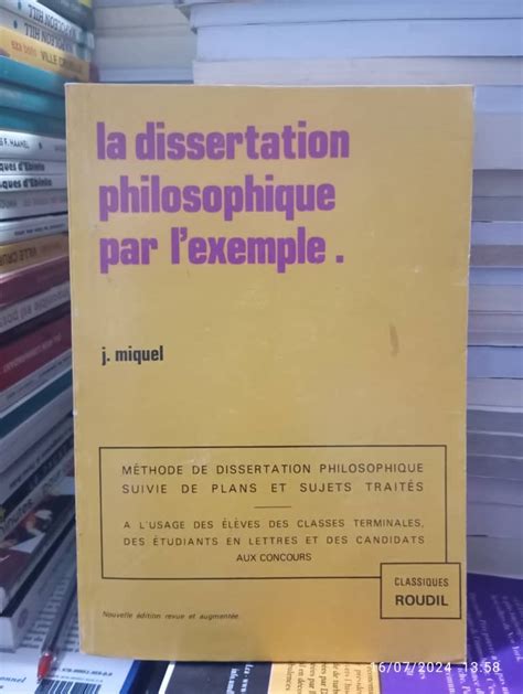 la dissertation philosophique par l exemple sujet