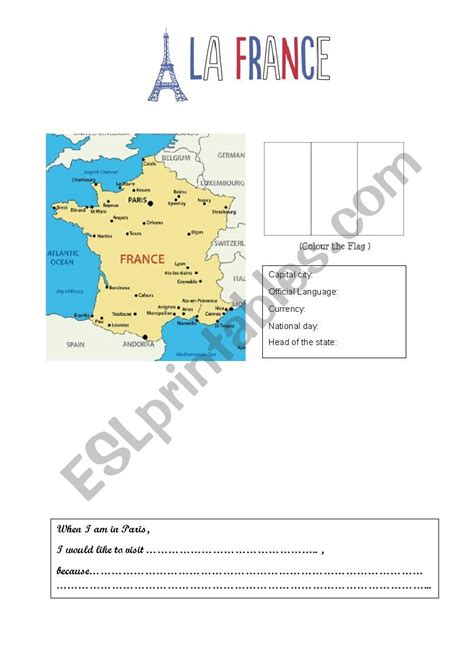 La France Esl Worksheet By Dora3010 Esl Printables La France Worksheet - La France Worksheet