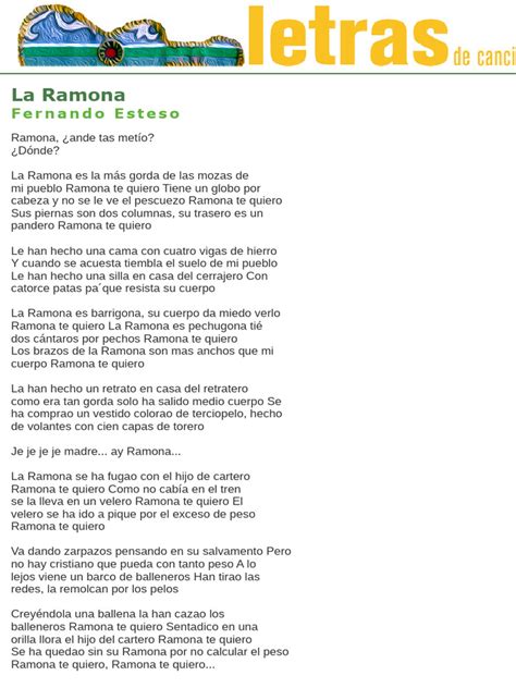 La Ramona Letra