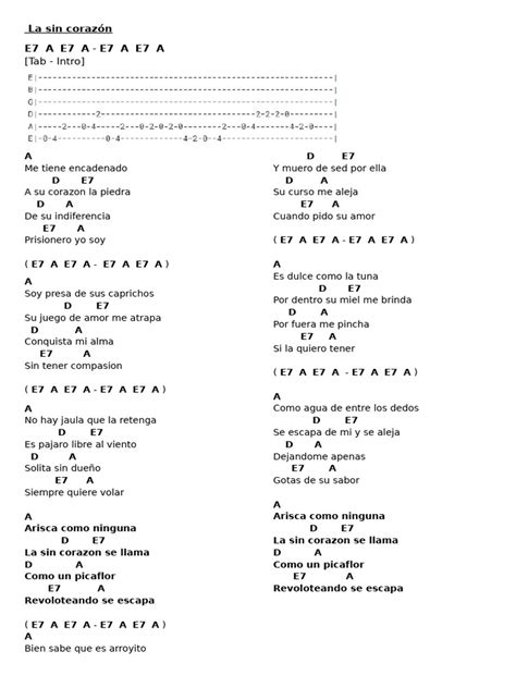 La Sin Corazon Letra