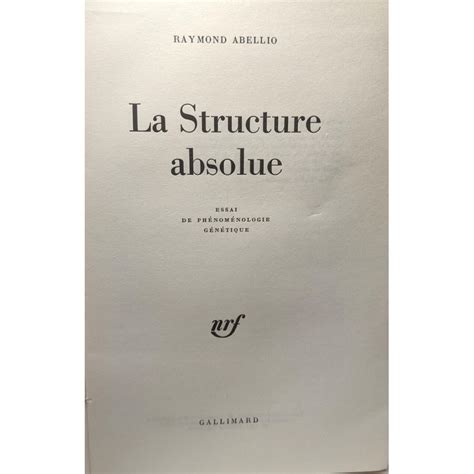 la structure absolue essai de pha c noma c nologi