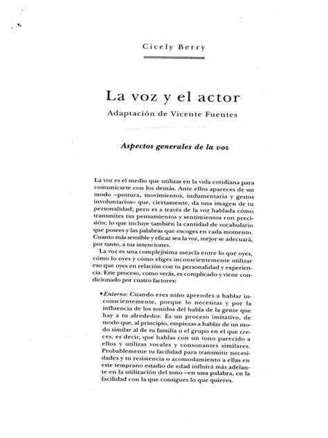 la voz y el actor artes escenicas