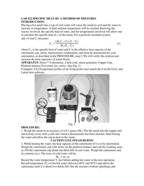Lab 22 Specific Heat Of Metals Answers