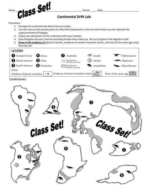 Lab 4 7 Continental Drift Answers