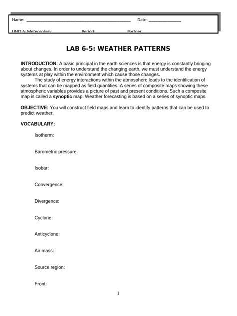 lab 6 5 weather patterns answers