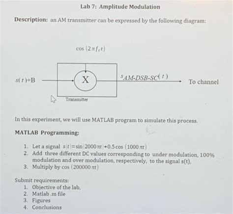 lab 7 amplitude modulation am and demodulation