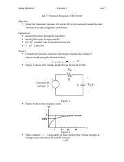 Lab 7 Transient Response Of A 1 Order Rc Circuit
