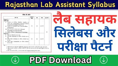 Lab Assistant Syllabus
