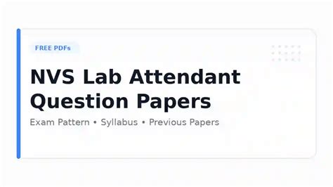Lab Attendant Question Paper