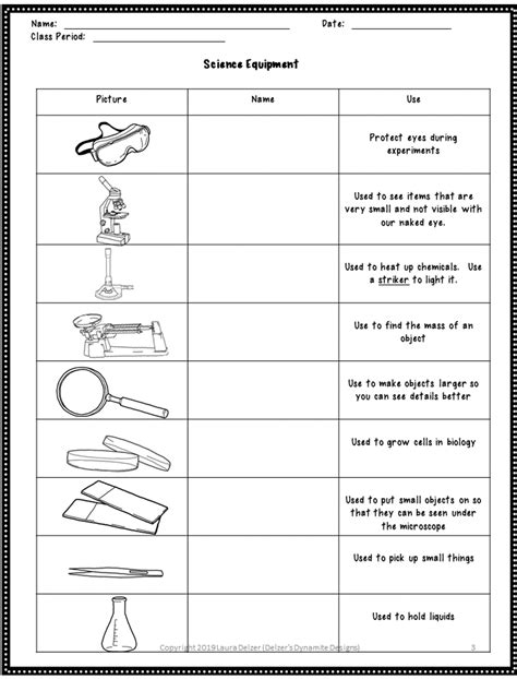 Lab Equipment Activity Worksheet Answers Biology Lab Equipment Worksheet - Biology Lab Equipment Worksheet
